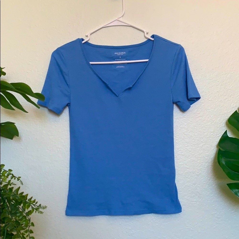 Precious Blue Ribbed Top - Picture 5 of 5